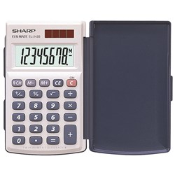  Sharp EL-243S Pocket Calculator 8 Digit Rubberised Keys Grey 