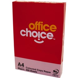  Office Choice Copy Paper Tinted A4 80gsm Pink Ream of 500 