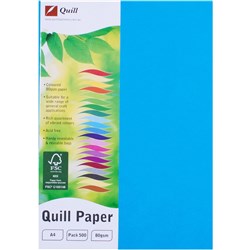  Quill Colour Copy Paper A4 80gsm Marine Blue Ream of 500 