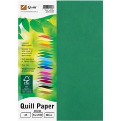  Quill Colour Copy Paper A4 80gsm Emerald Ream of 500 