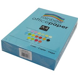  Rainbow Office Copy Paper A4 80gsm Blue Ream of 500 