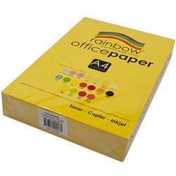 Rainbow Office Copy Paper A4 80gsm Yellow Ream of 500 