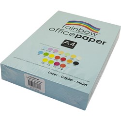  Rainbow Office Copy Paper A4 80gsm Sky Blue Ream of 500 
