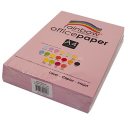  Rainbow Office Copy Paper A4 80gsm Pink Ream of 500 