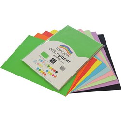  Rainbow Office Copy Paper A3 80gsm Standard Assorted Pack of 100 