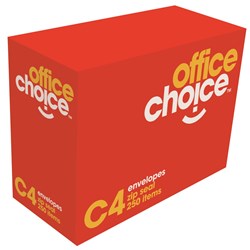OFFICE CHOICE C4 ENVELOPES 324x229 StripSeal White 100g Box of 250