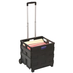  Marbig Collapsible Storage Trolley 25kg Capacity Black 0 