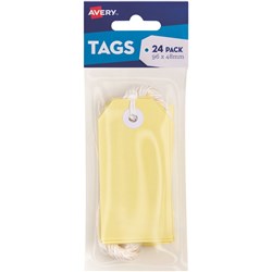  Avery Tag-It Durable Tabs Shipping Tag Size 3 Pastel Yellow Pack Of 24 