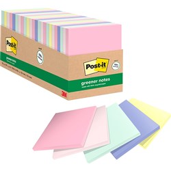 POST-IT 654R-24CP-AP NOTES Cab Pack 100%Rcyc 76x76 Pastel