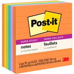  Post-It 675-6SSUC Super Sticky Notes 101mmx101mm Energy Boost Pack of 6 