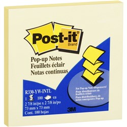 POST-IT R330-YW POP UP NOTES Refills 76x76mm Yellow - Pack Of 12