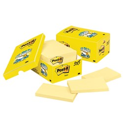 POST-IT 654-18CP NOTES ORIG Cabinet Pk 90Sht 76x127mm Yellow 18 Pack