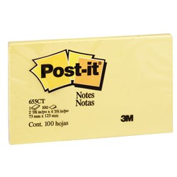 POST-IT 655 NOTES Neon Yellow 76mm X 127mm