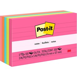  Post-It 635-5AN Lined Notes 73mmx123mm Poptimistic Pack of 5 