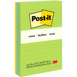  Post-It 660-3AU Lined Notes 98mmx149mm Floral Fantasy Pack of 3 