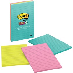 POST-IT MIAMI 4645-3SSMIA Super Sticky Notes-100mmx148mm 45 sheets, 3 pack