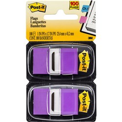  Post-It 680-PU2 Flags Twin Pack 25x43mm Purple Pack of 2 