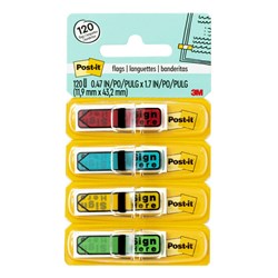  Post-It 684-SH Arrow Flags 12x45mm Sign Here Assorted Pack of 120 