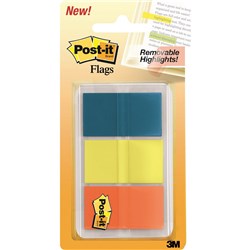 POST-IT 680HFBYO FLAG TRNSLCNT 25x44mm Blue, Yellow, Orange 60 Pack