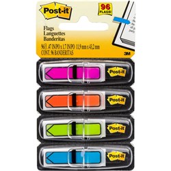  Post-It 684-ARR4 Arrow Flags 12x45mm Bright Blue Green Pink Yellow Pack of 96 