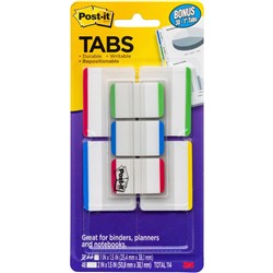 POST IT DURABLE INDEX TABS 686-VAD1 50mm, 25mm White & Colour Stripe
