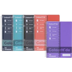 MARBIG COLOURHIDE NOTEBOOKS A5 200pg Assorted