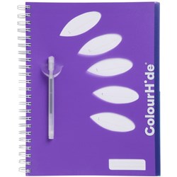 COLOURHIDE PP NOTEBOOKS A4 5 Subject 250Pg Purple POLYPROPYLENE