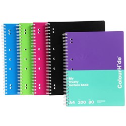 MARBIG COLOURHIDE NOTEBOOKS A4 200Pg Lecture Book