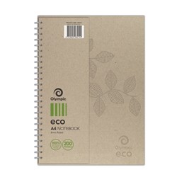 TUDOR ECO NOTEBOOKS SPIRAL A4 200pg 8mm Ruled