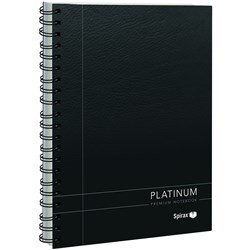  Spirax 400 Platinum Notebook A4 Ruled 200 Page Side Opening Black 