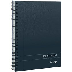  Spirax 401 Platinum Notebook A5 Ruled 200 Page Side Opening Black 