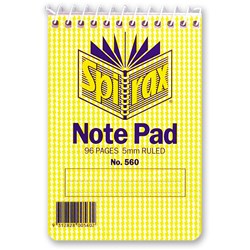  Spirax 560 Pocket Notebook 112 x 77mm Ruled 96 Page Top Opening 