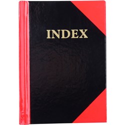 Cumberland Black & Red Notebook Gloss A7 100 Leaf Indexed 