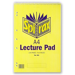  Spirax 905 Lecture Book A4 Ruled 140 Page Spiral Binding Top Opening 