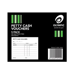 OYLMPIC PETTY CASH PAD Singles 50Leaf 100x120mm