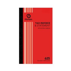 OLYMPIC C/LESS INV/STMNT BOOK 625 Trip 50Leaf 200x125mm