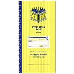  Spirax 552 Petty Cash Book Carbonless 4 Per Page 160 Duplicate Sets Side Opening 