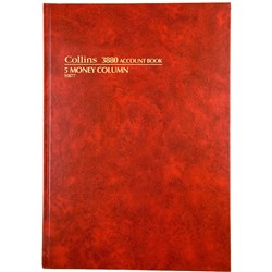  Collins Account 3880 Series A4 5 Money Column Red 0 