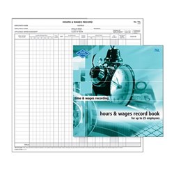  Zions 76L Hours & Wages Book Up To 25 Employees 270x265mm 0 