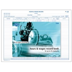  Zions 76M Hours & Wages Book Up To 20 Employees 215x285mm 0 