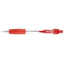 OFFICE CHOICE BALLPOINT PEN Retractable Medium Red - BX12