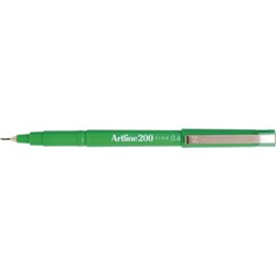  Artline 200 Fineliner Pen Fine 0.4mm Green 0 