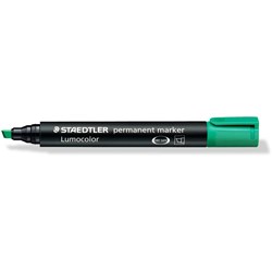  Staedtler 350 Lumocolor Permanent Marker Chisel 2-5mm Green Box of 10 