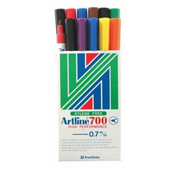  Artline 700 Permanent Markers Fine Bullet 0.7mm 8 Assorted Colours Box Of 12 