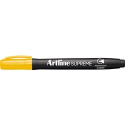  Artline Supreme Permanent Markers Bullet 1mm Yellow Pack Of 12 