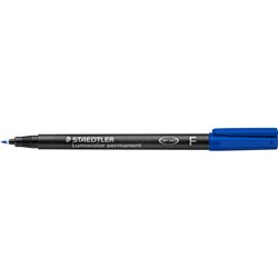  Staedtler 318 Lumocolor Pen Permanent Fine 0.6mm Blue Box of 10 