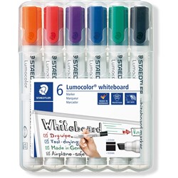 Staedtler 351B Lumocolor Whiteboard Marker Chisel 2-5mm Assorted Wallet of 6 