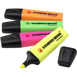  Stabilo Boss 70/4-1 Highlighters Chisel 2-5mm Assorted Colours Wallet Of 4 