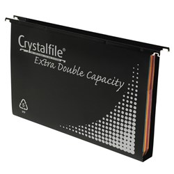  Crystalfile Suspension Files Polypropylene Double Capacity Black Pack Of 10 