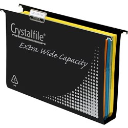  Crystalfile Suspension Files Polypropylene Extra Wide 50mm Black Pack Of 10 